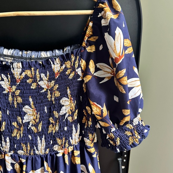 ✨3 for $18✨ Multicolored Smocked Off-the-Shoulder Cottagecore Maxi Dress - Picture 2 of 5